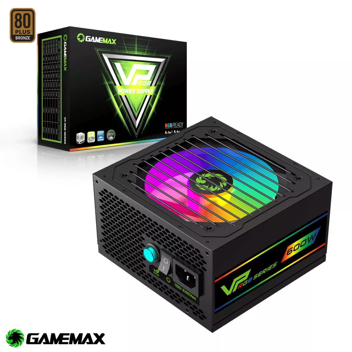 Gamemax 600w rgb 80 plus bronze ( VP-600-RGB )