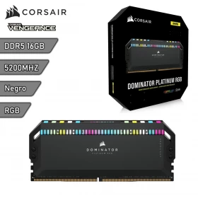 Memoria RAM DDR5 Corsair Dominator Platinum RGB 16Gb 5200Mhz Negro