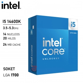 Procesador Intel Core i5 14600K 3.5-5.3GHz 14 Núcleos 20 Hilos LGA1700 14va