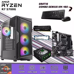 CPU Gamer Ryzen 7 5700G | 16GB DDR4 | 500 M.2