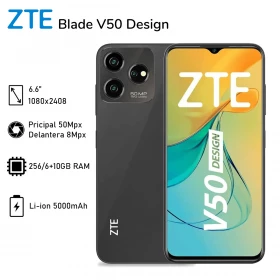 Teléfono Celular ZTE Blade V50 Design 6GB 256GB 4G-Lte 6.6 Negro