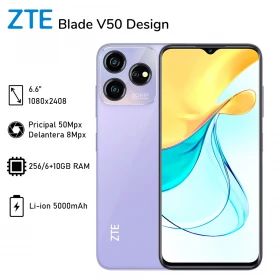 Teléfono Celular ZTE Blade V50 Design 6GB 256GB 4G-Lte 6.6 Lila