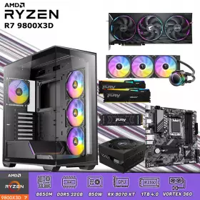 CPU Gamer Ryzen 7 98003XD | 32GB DDR5 | 1TB 4.0 | RX 9070 XT