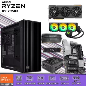 CPU Gamer Ryzen 9 7950X | 64GB DDR5 | 2TB 4.0 | RTX 4070 TI SUPER