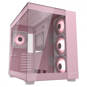 Case Cougar FV150 RGB ATX Vidrio templado Rosa / 4 ventiladores