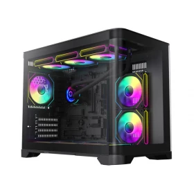 Case Gamemax HYPE-M / Vidrio templado / ARGB / 3 ventiladores Negro