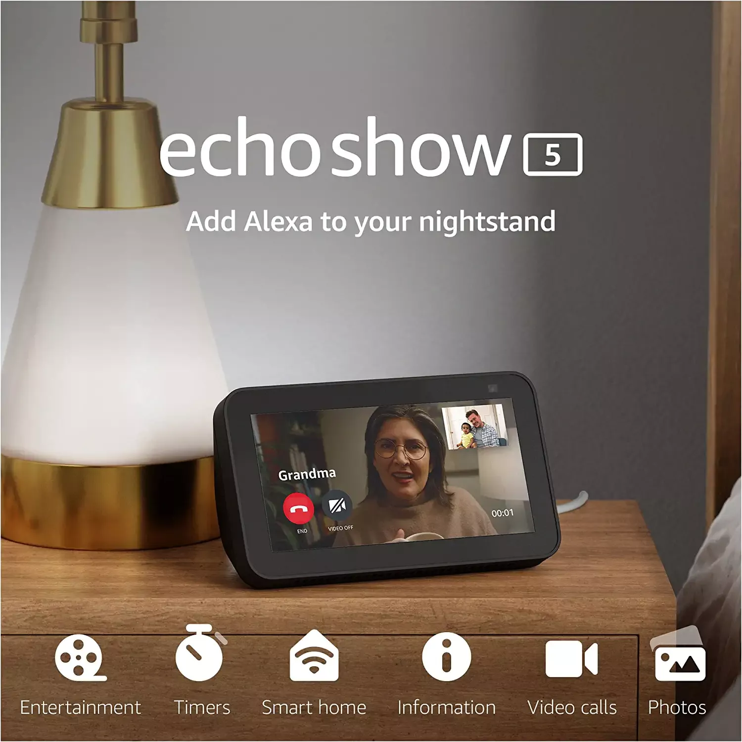 Domótica Ecuador - Sácale partido a tu  Echo Show 5 Alexa. Enciende ,  apaga y cambia de color remotamente tus focos inteligentes, programa  horarios para encenderlos, despertador, clima. Realiza video llamadas