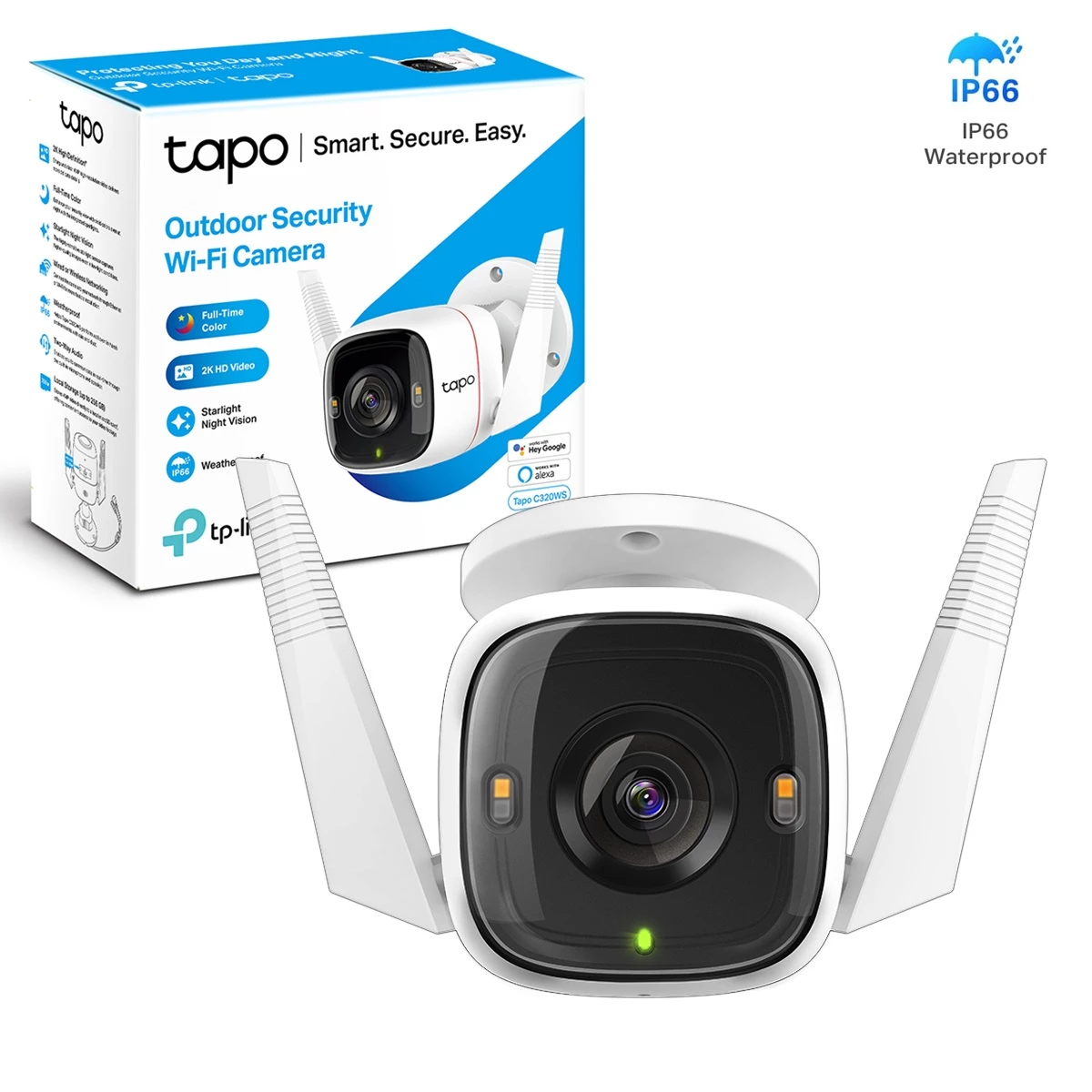 TP-Link Camara IP WIFI Tapo C320WS 2K HD Exterior Full Time Colo